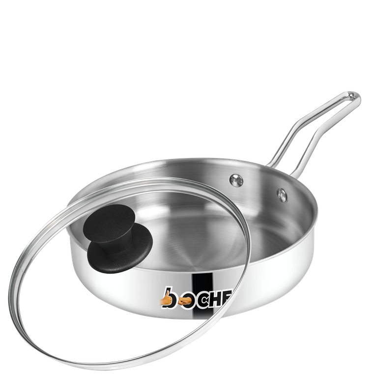 Triply Fry Pan 240 with Glass Lid 